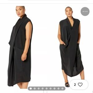 DUBGEE by Whoopi Black Long Overlap Midi Dress Size 2X